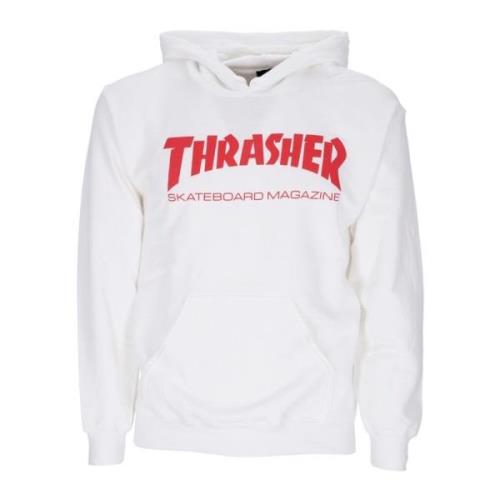 Thrasher Skatemag Hood White/red Sweatshirt White, Unisex