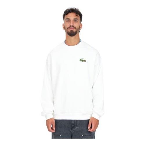 Lacoste Vit Tröja Urban Stil Badge White, Herr