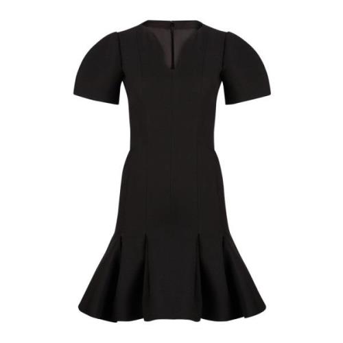 Nina Ricci Svart Ull Peplum Klänning Black, Dam