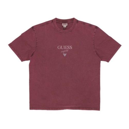 Guess Tryckt Logo Tee Distressed Multi Brown, Herr