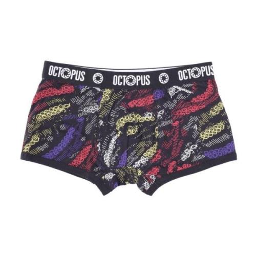 Octopus Svart Deco Boxer med Tentakeltryck Multicolor, Herr