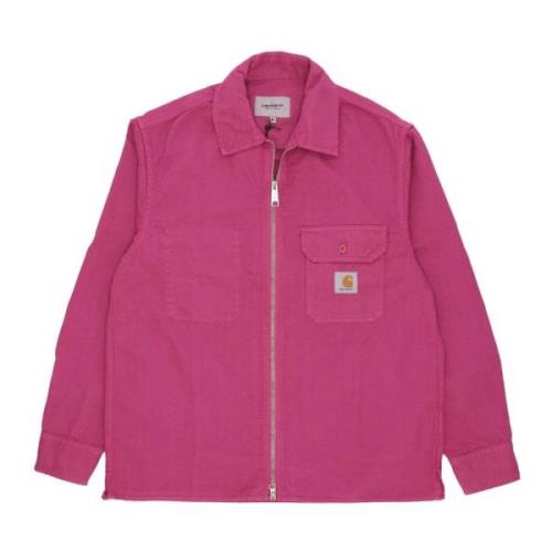 Carhartt Wip Magenta Skjortjacka Lättvikt Bomull Pink, Herr