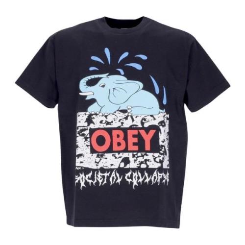 Obey Societal Collapse Tee Off Svart T-shirt Black, Herr