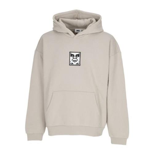 Obey Ikonisk Tung Fleece Hoodie Silvergrå Gray, Herr