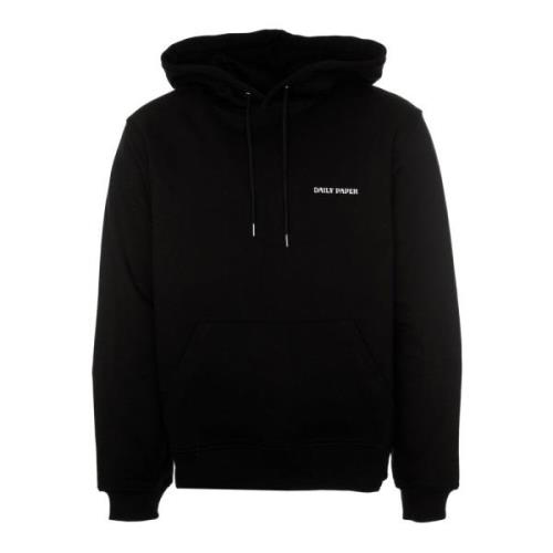 Daily Paper Svart hoodie med avslappnad passform Black, Herr