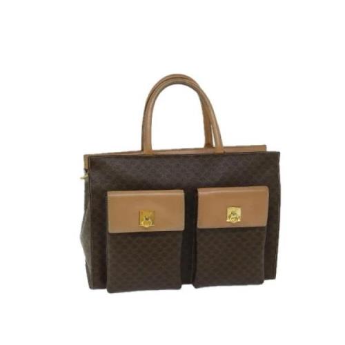 Celine Vintage Pre-owned Canvas handvskor Brown, Dam