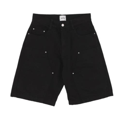 Arte Antwerp Hjärt Shorts Svart Denim Jeans Black, Herr