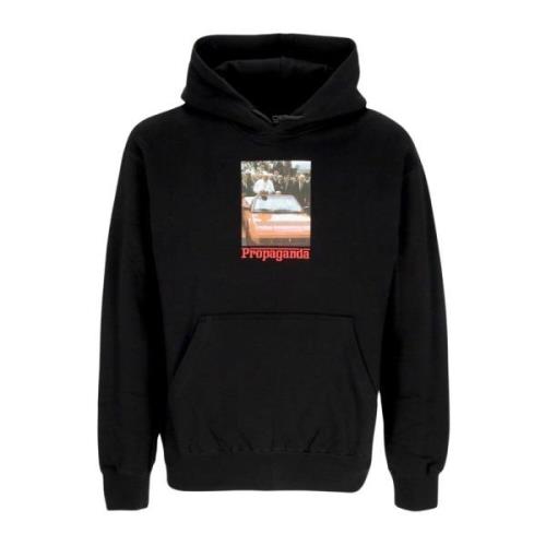 Propaganda Svart Hoodie med Känguruficka Black, Herr