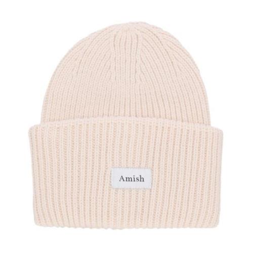 Amish Ullblandning Beanie Kräm Mössa Beige, Herr