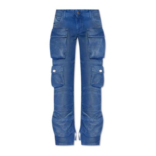 The Attico Jeans med logotyp Blue, Dam