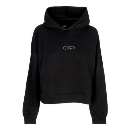 Propaganda Svart Cropped Hoodie med Logobroderi Black, Dam