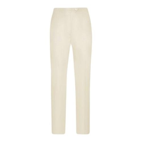 Kiton Handgjorda Kräm Viskos Straight-Leg Byxor White, Dam