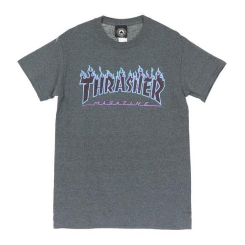 Thrasher Flame Tee Herr T-shirt Gray, Herr