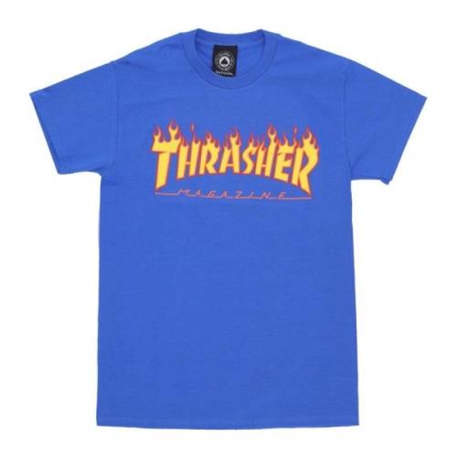 Thrasher Flame Tee Herr T-shirt Blå/Gul Blue, Herr