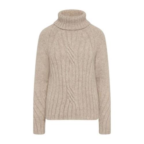 Kiton Alpacka Flätstickad Tröja Beige, Dam