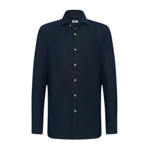 Kiton Denim Style Bomullsskjorta Blue, Herr