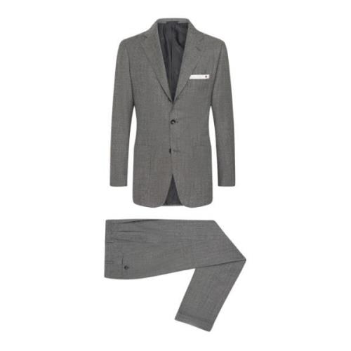 Kiton Elegant Ullkostym Gray, Herr