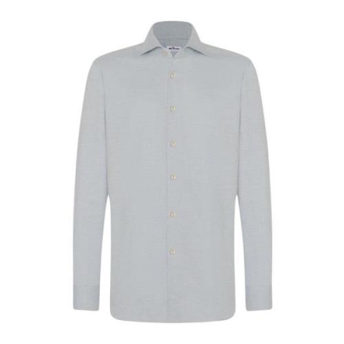 Kiton Flanell Bomullsskjorta Blue, Herr