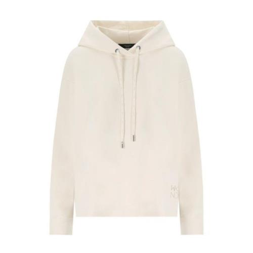 Max Mara Weekend Ivory Mirko Hoodie med Asymmetrisk Skärning Beige, Da...