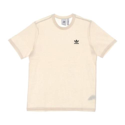 Adidas Vit Herr T-shirt med Logobrodyr Beige, Unisex