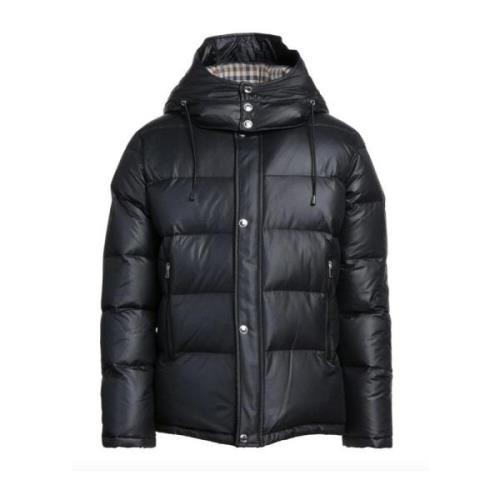 Aquascutum Tartan Fodrad Huva Jacka Svart Gäsdun Black, Herr