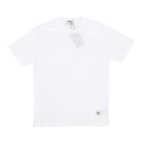 CAT Essentiell Crew-Neck Tee med Logo White, Herr