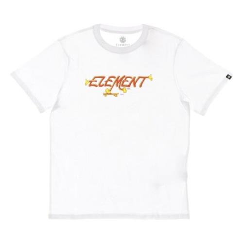 Element Vit Crew Neck Tee med Logo White, Herr