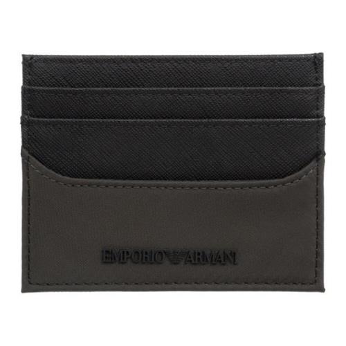 Emporio Armani Minimalistisk Korthållare med Logo Slots Black, Herr