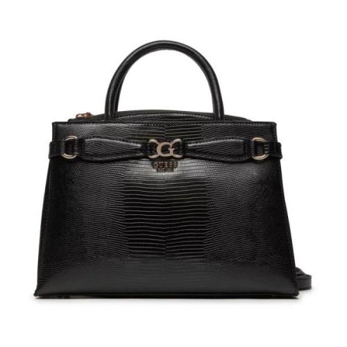 Guess Python Arlena Handväska - Croco Mönster Black, Dam