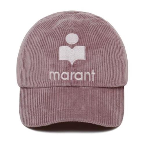 Isabel Marant Broderad Logga Lila Böjd Skärm Hatt Purple, Herr