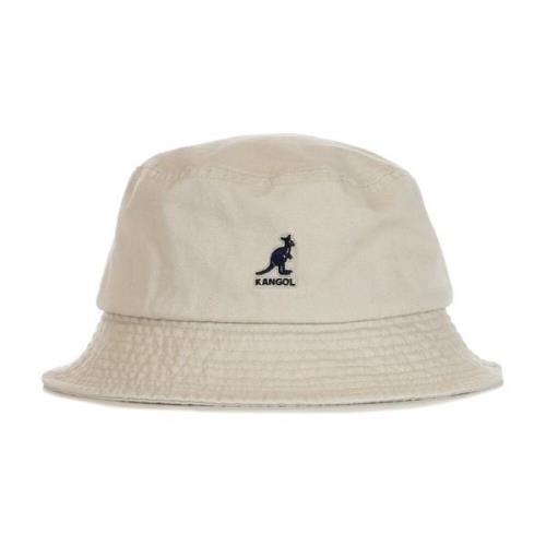 Kangol Tvättad hinkhatt khaki bomull Beige, Unisex