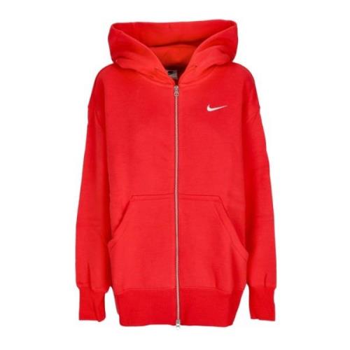 Nike Phoenix Fleece Zip Hoodie Röd Red, Dam