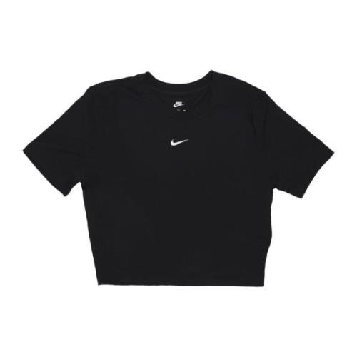 Nike Essential Slim-fit Crop Tee Svart/Vit Black, Dam