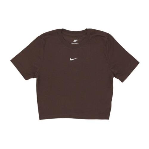 Nike Baroque Brown/White Crop Tee Brown, Dam