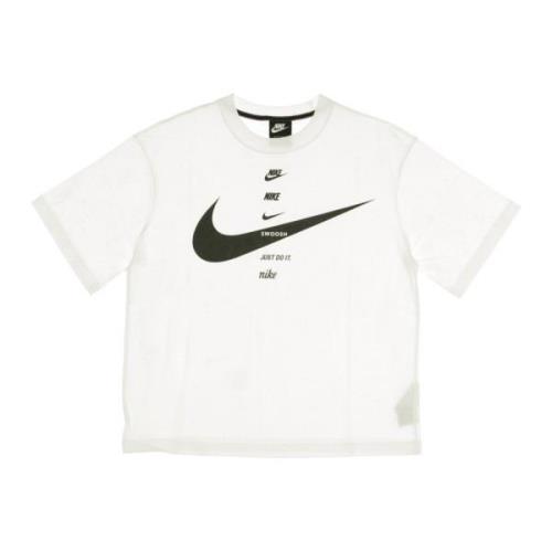 Nike Swoosh Top Vit/Svart T-shirt Kvinnor White, Dam