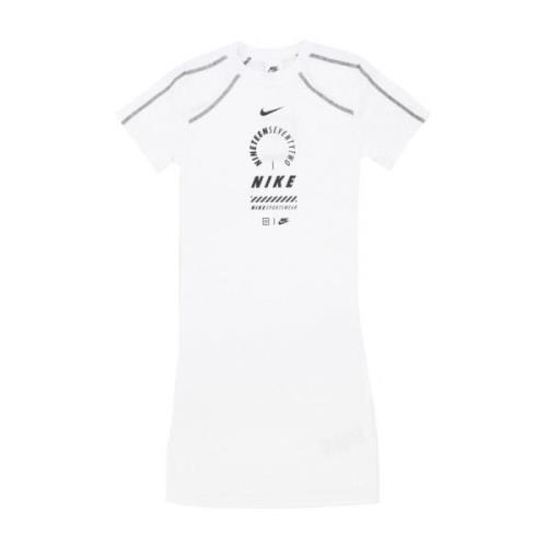 Nike Vit Sportkläder Slim Fit Klänning White, Dam