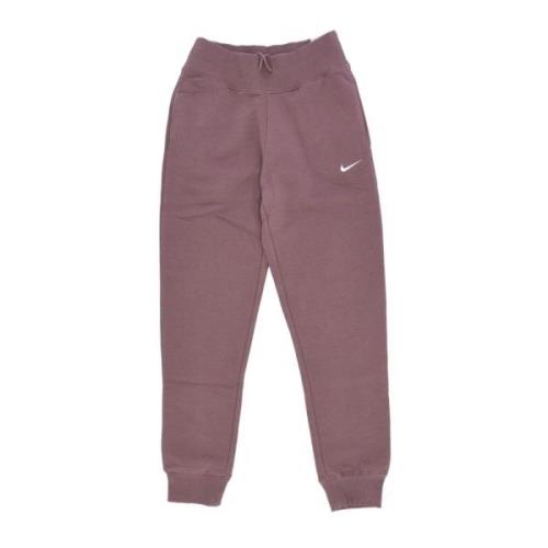 Nike Högmidjade Fleece Joggers Plommon Eclipse Purple, Dam