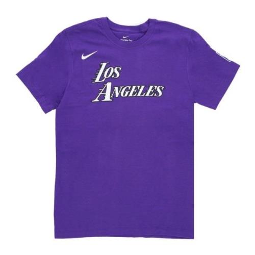 Nike City Edition Lakers Logo Tee Purple, Herr