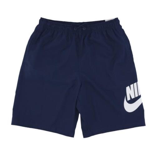 Nike Midnight Navy/Vit Vävd Twill Shorts Blue, Herr