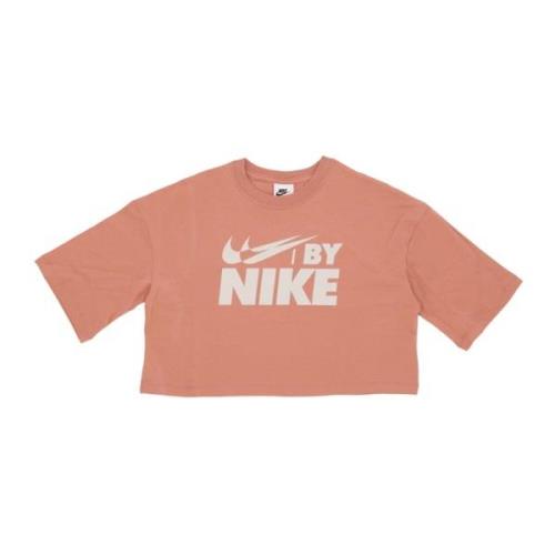 Nike Sportswear Swoosh Logo Crop Tee Brown, Dam