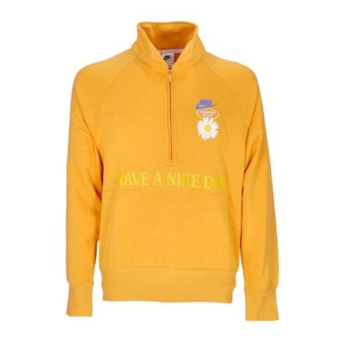 Nike Lättvikts hög hals sweatshirt sportkläder Yellow, Herr