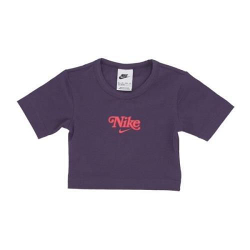 Nike Kortärmad Crop Tee Sportkläder Trend Purple, Dam