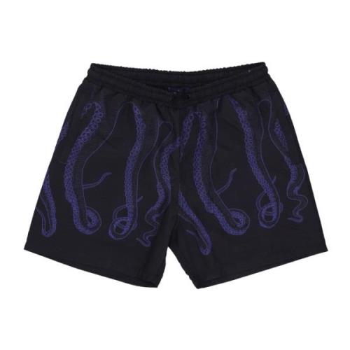 Octopus Tentacles Badshorts Lila/svart Black, Herr