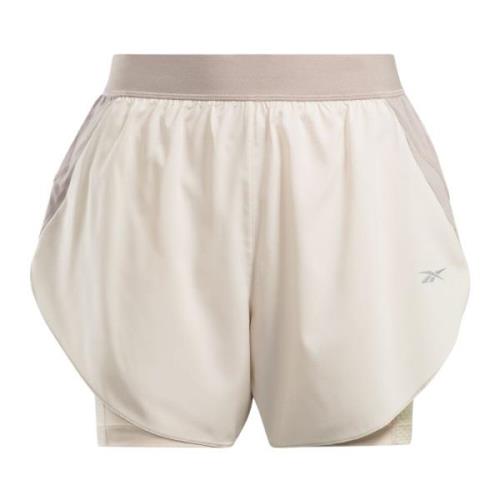 Reebok 2-i-1 löparshorts White, Dam