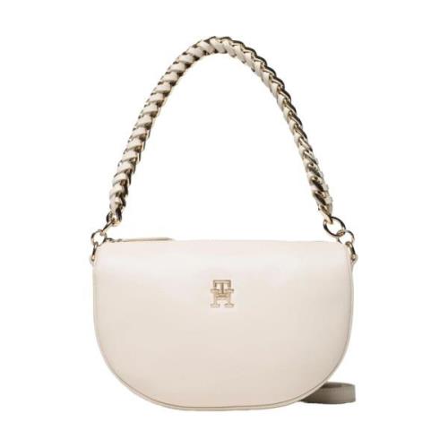 Tommy Hilfiger Feminin Half Moon Crossover Väska Beige, Dam