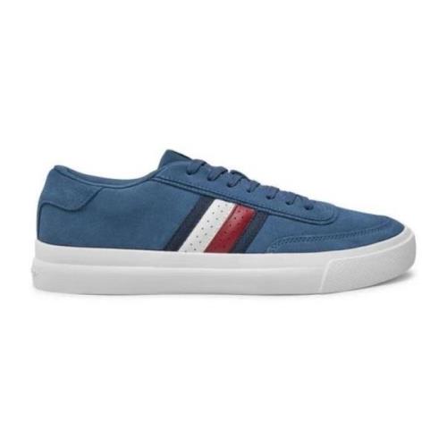 Tommy Hilfiger Blå Läder Låg Topp Sneakers Blue, Herr