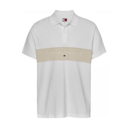 Tommy Hilfiger Vit Polo Skjorta med Färgblock White, Herr