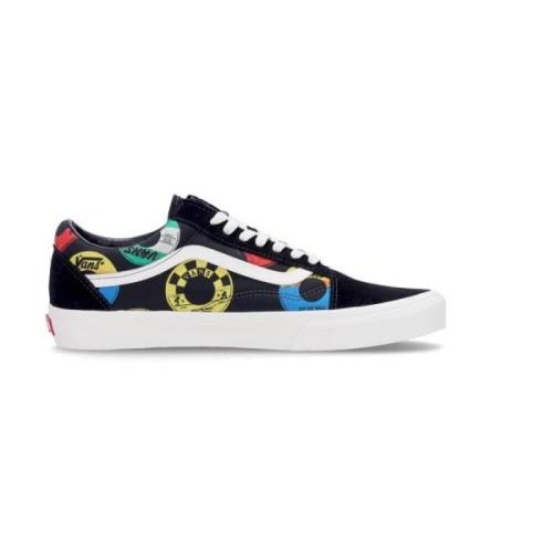 Vans Klassisk Låg Topp Sneaker Svart/Multi Multicolor, Herr