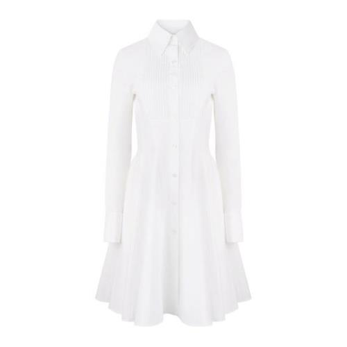 Nina Ricci Vit Bomull Poplin Skjortklänning White, Dam