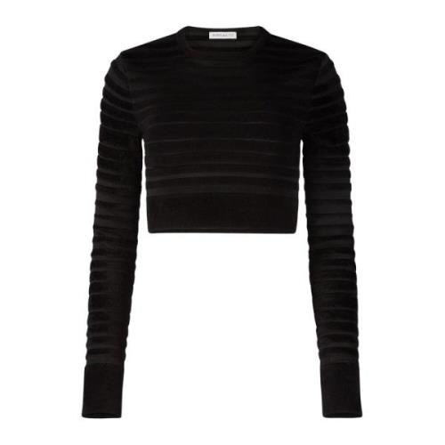 Nina Ricci Svart Tonal Randig Cropped Top Black, Dam